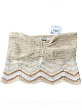 American Eagle Cropped Chevron Crochet Tube Top